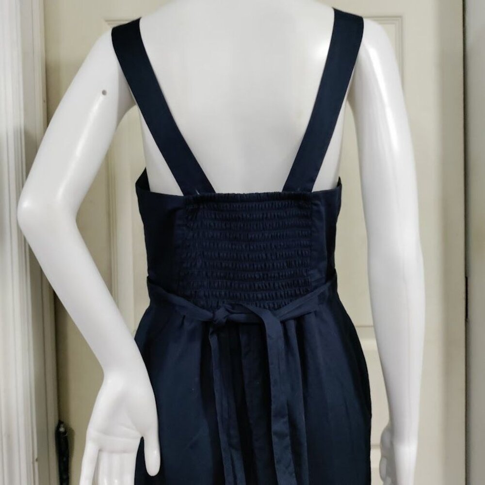 Banana Republic Organic Cotton Prarie Schoolgirl Square Neck Sheath Dress Navy 4 - Picture 4 of 13